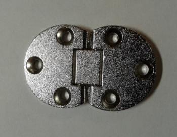 Петля секретерная , для складных столов 55*35*7мм металл хром шагрень , угол открывания 180 градусов - Ангара 96