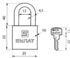 Замок навесной БУЛАТ ВС 1126-01 латунный d=4,5мм - Ангара 96