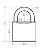 Замок навесной АЛЛЮР ВС 1Ч-350 d8мм полимер 5кл. - Ангара 96