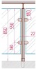 Стойка промежуточная диаметром 38 мм, четыре отверстия М8 (по 2 с каждой стороны) для держателей стекла (806) - Ангара 96