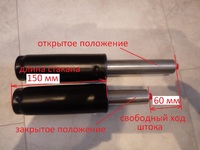 150/60 мм Газпатрон (газлифт) для офисного кресла (150 мм - длина стакана, 60 мм- ход штока), черный - Ангара 96