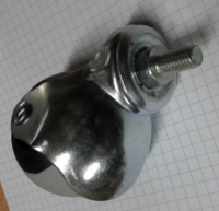 Колесная опора со штырем , резьба М8 , D= 50мм,  шар черно-серый - Ангара 96