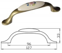 Ручка-дуга L1947-MLK-1-96 бронза/керам./василек - Ангара 96