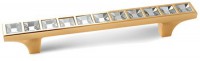 Ручка мебельная со стразами UZ-02С-96 золото  - Ангара 96