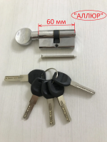 Цилиндровый механизм АЛЛЮР HD FG 60-5К CP хром, перфорированный ключ/вертушка - Ангара 96