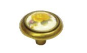 733 ОФК Ручка-кнопка керамика старая бронза/крем/роза 22 - Ангара 96