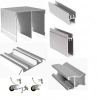 ОПТИМА Комплект алюминия серебро мат. с роликами для 2х дверного шкафа шириной 2м и высотой 2,4м - Ангара 96