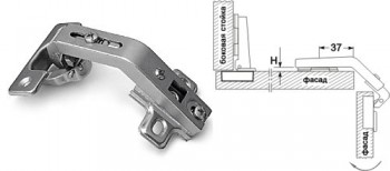 Петля 135 град.  AY8213/135 SLIDE-ON для накладных дверей  АSTIL Швеция - Ангара 96