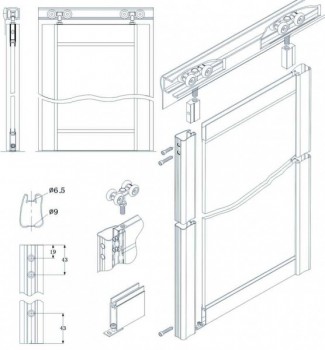 Схема сборки подвесных дверей-купе GR - Ангара 96